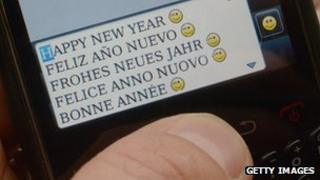 Texting 'happy new year'