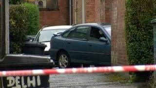 Cars being examined