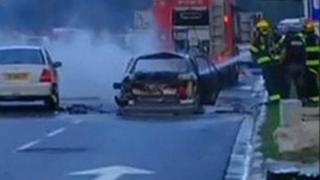 Car after explosion - 10 January
