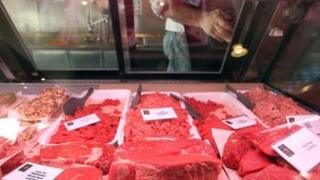 Beef cuts on display