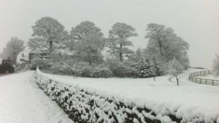 A snowy scene between Menston and Bingley in West Yorkshire