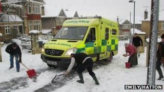 Ambulance trapped in ice