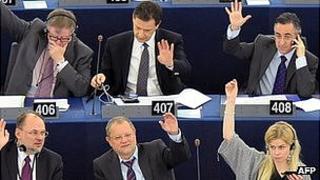 MEPs voting in European Parliament - file pic