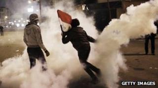 Protesters outside presidential palace in Cairo. Photo: 1 February 2013