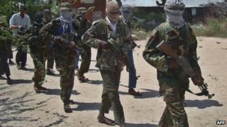 Al-Shabab fighters in Somalia (archive shot)