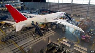 Boeing 787 Dreamliner on the production line