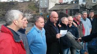 Fisherman's Friends giving statement in Port Isaac