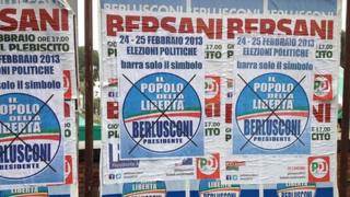 Election campaign posters in Naples