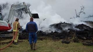 Guernsey firefighter deals with tyre fire