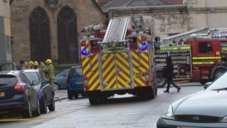 Fire crews at the scene