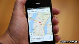 Apple Maps on an iPhone