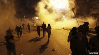 Clashes near Muslim Brotherhood offices in Cairo. 22 March 2013