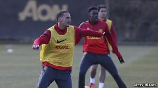 Manchester United player Rio Ferdinand at the club's Aon-branded training ground