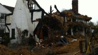 Cottage destroyed by fire