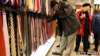Shopping for ties in New York