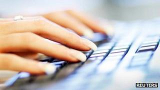 Woman using computer