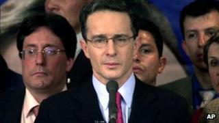 Former Colombian President Alvaro Uribe. File photo