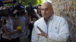 Serge Ayoub, leader of the Revolutionary Nationalist Youth in France, after police questioning