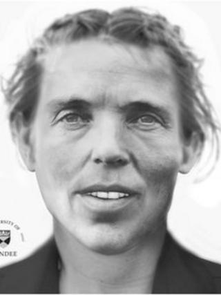 Reconstruction of the woman's face