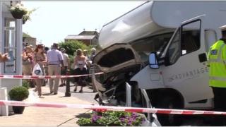 Front of damaged motor home
