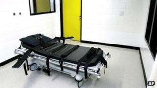 Death chamber at a US state prison file photo
