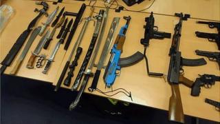 Weapons found during raids in Bolton