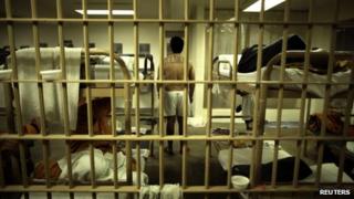 An inmate stands in his cell at the Orange County jail in Santa Ana, California, 21 May 2011