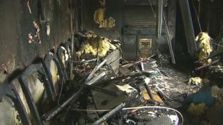Inside the damaged clubhouse