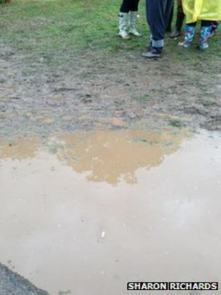 Flooding at the V Festival site