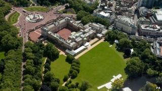 Aerial view of Buckingham Palace