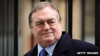 Former Deputy Prime Minister John Prescott arrives to give evidence at the Leveson inquiry on 27 February 2012 in London, England.