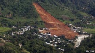 Aerial view of La Pintada landslide
