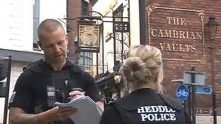 Police outside Cambrian Vaults