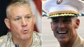 Maj Gen Charles Gurganus and Maj Gen Gregg A Sturdevant
