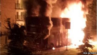 Bus fire on Leyton Green Road
