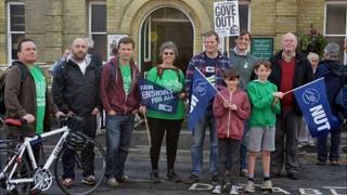 The end of the march at Friends Meeting House