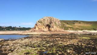 La Cotte dig site at low tide