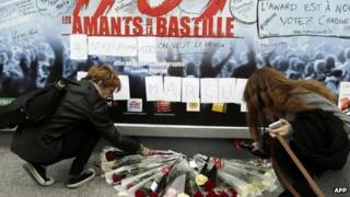 Tributes left to Marcus Toledano at the Palais des Sports. 9 Nov 2013