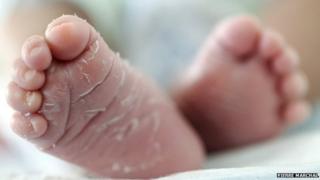 Newborn baby feet