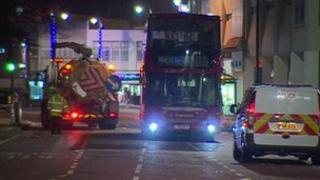Bus collision scene