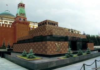 Lenin Mausoleum with LV livery Photoshopped onto it