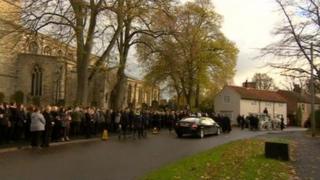 The funeral at St Mary's Church in Barton
