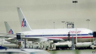 AA plane at Heathrow airport