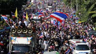Anti-government rally in Bangkok, Thailand, on 20 December 2013