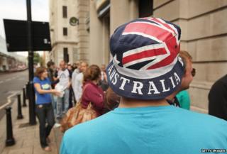Man wearing Australia hat