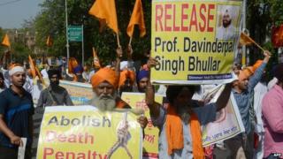 File photo of protest in support of Devinder Pal Singh Bhullar