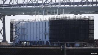 A Google barge was seen at Treasure Island in San Francisco, California, on 28 October 2013