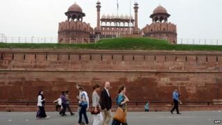 Foreign tourists in Delhi