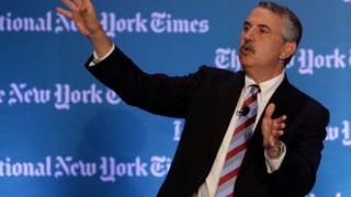 Thomas L Friedman talks at the International New York Times Global Forum in Singapore on October 25, 2013.
