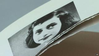 A damaged Anne Frank-related book in Tokyo, 21 February 2014